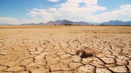 Fototapeta na wymiar The dry cracked ground climate change 