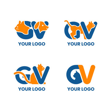 Pet or Animal Shop and Vet Clinic Logo Collection Set