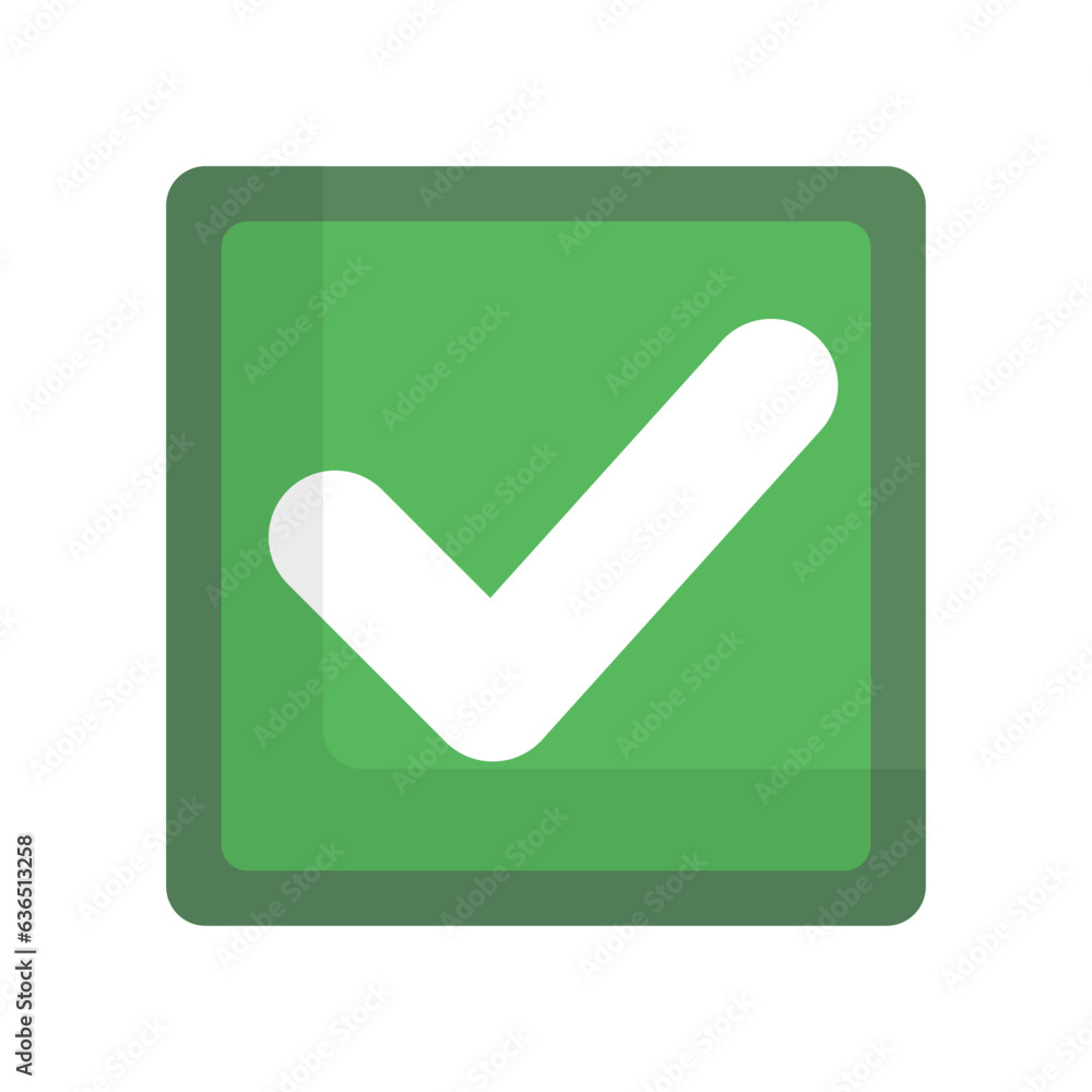 Poster flat design square check box icon. input box. vector.