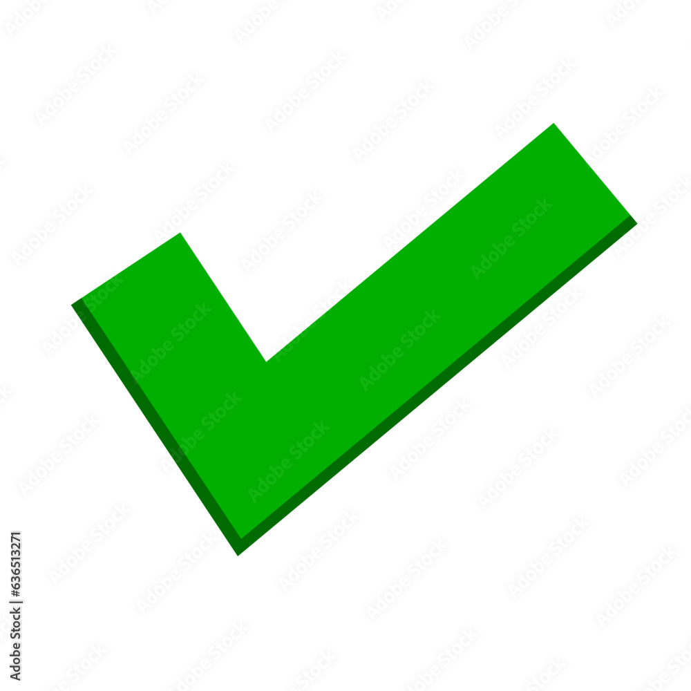 Poster flat design simple check mark icon. vector.