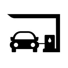 Filling station silhouette icon. Vector.