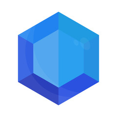 Sapphire icon. Glossy blue jewel icon. Gem icon. Vector.