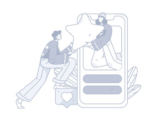 Happy Valentine's Day flat character vector concept operation hand drawn illustration
