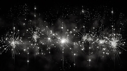 Glowing snowflake lights photogram