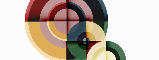 Obraz premium Circles with shadows trendy minimal geometric composition abstract background