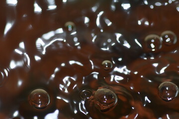 water bubbles coming out of the aerator in the aquarium
