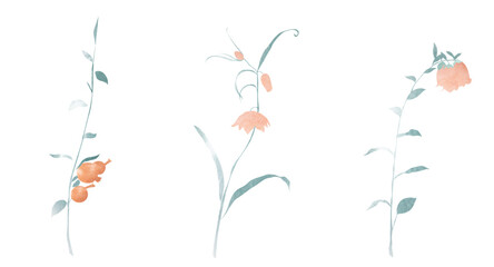 Floral pattern with art natural banner. Abstract background with watercolor texture vector. Hand drawn branch of flower decoration template in vintage style.