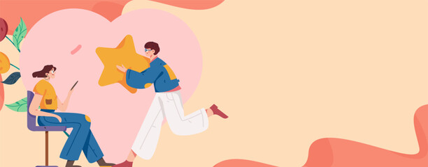 Happy Valentine's Day flat character vector concept operation hand drawn illustration
