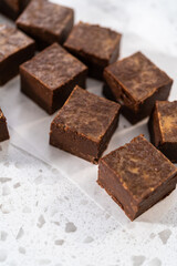 Homemade chocolate peanut butter fudge