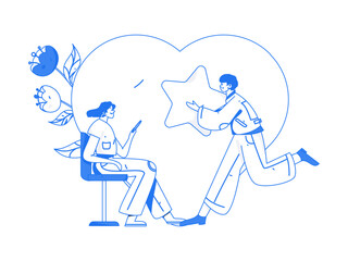 Happy Valentine's Day flat character vector concept operation hand drawn illustration
