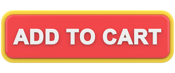 Add to cart button. 3D illustration.