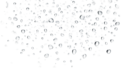 abstract rain drops on window isolated on a transparent background, generative ai