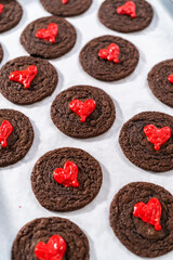 Chocolate Cookies with Chocolate Hearts