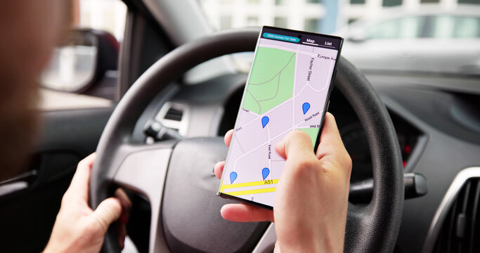 Car With GPS Navigation Maps