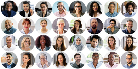 People Face Headshot Collage