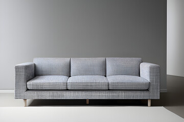 Modern minimalist box sofa with gingham modern minimalist concept.