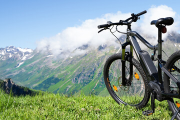 Fototapeta na wymiar E Bike In Austria. Ebike Cycling