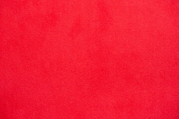 Red velvet background, wallpaper. Texture of factory fabric.