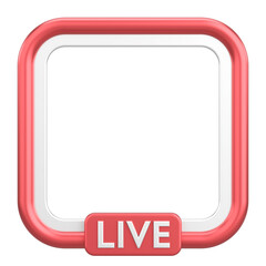 Live frame. Live streaming. 3D illustration.