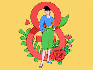 3.12 International Women's Day professional women flat character vector concept operation hand drawn illustration
