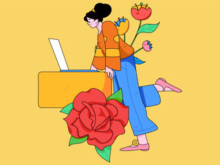 3.12 International Women's Day professional women flat character vector concept operation hand drawn illustration
