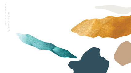 Colorful brush stroke texture with terrazzo pattern in vintage style. Abstract art landscape banner design with watercolor texture vector