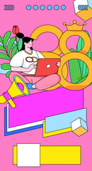 3.12 International Women's Day professional women flat character vector concept operation hand drawn illustration
