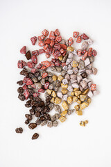Chocolate candy pebbles. Yummy sweets collection.