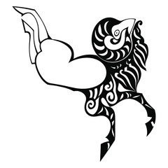 Stylized drawing, ancient Scythian art, ethnic theme, vector design