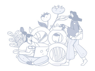 3.12 International Women's Day professional women flat character vector concept operation hand drawn illustration
