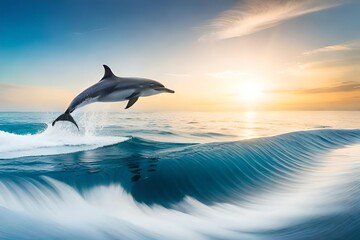dolphin jumping out of the sea generated ai