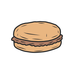 Hand drawn pie doodle coffee illustration