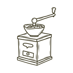 Hand drawn Manual Coffee Grinder