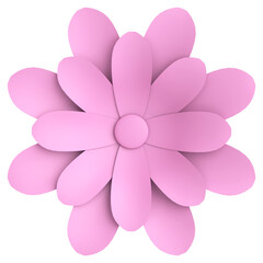 Paper flower. 3D flower. 3D illustration.