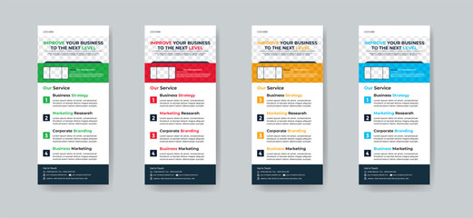 Modern creative corporate business dl flyer or rack card layout concept background flyer brochure cover template for grow up your business to the next level