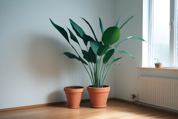 empty room with plant