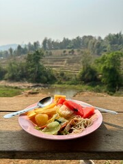 Healthy meals outdoors in Southeast Asia travel destinations