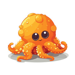 Intricate Illustration of an Octopus , Mascot Style