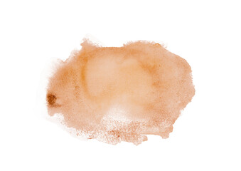 Orange watercolor stains with hand painted on paper texture background
