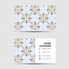 Business card design. With abstract pattern. Vector element vintage style. illustration EPS10.