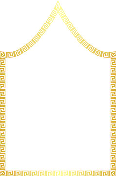 Inflexed Arch rectangular frame architecture window door Greek key pattern Greek meander Luxury golden frame gold pattern ornate ornamental borders decorative decor picture frame borders decoration