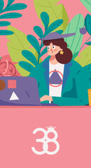 3.12 International Women's Day professional women flat character vector concept operation hand drawn illustration
