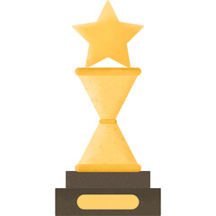 Trophy of winner Game. Award for sport Ceremony. Gold Medal Victory Certification Honor Prize Win