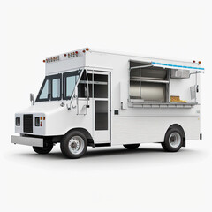 Fototapeta na wymiar ai generated illustration food truck against white background