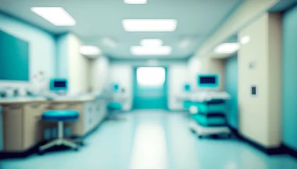 Fotobehang blurry soft focus healthcare-themed background for hospital website or medical facility © OneLineStock