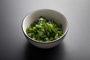 Green onion cut into little pieces chopped chives