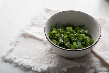 Green onion cut into little pieces chopped chives