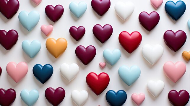 Image of tender hearts arranged symmetrically on a white background.
