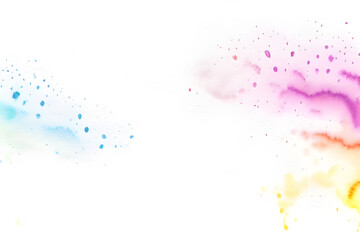 Rainbow watercolor banner background on white. Pure vibrant watercolor colors. Creative paint gradients, fluids, splashes, spray and stains. Abstract background 