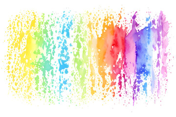 Fototapeta premium Rainbow watercolor banner background on white. Pure vibrant watercolor colors. Creative paint gradients, fluids, splashes, spray and stains. Abstract background 